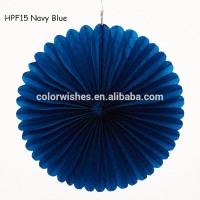 Navy Blue Paper Honeycomb Pinwheel Fans Hanging Party Background Wall Decorations