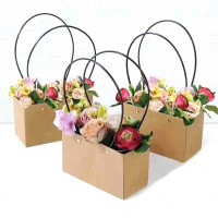 Fashion type portable bag storage basket foil bag decorative flower paper pot tote bag