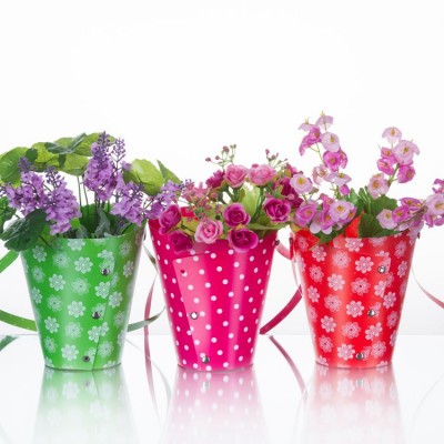 Colorful flower pot holder/Hanging plastic flower basket/round flower box