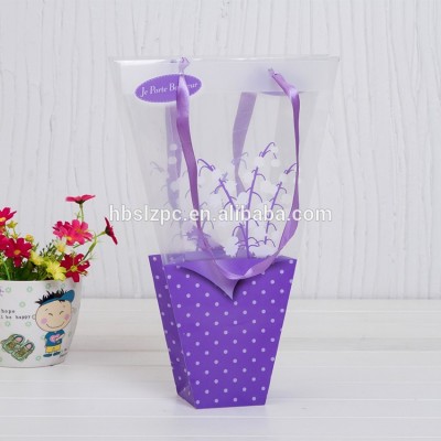 plastic sleeves for flowers box hand bag