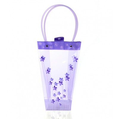 Fashion waterproof clear pp plastic bag cheap promotional flower packaging plastic bag with handle